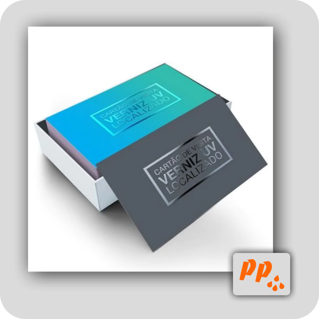 Cartão de Visita Laminação Fosca e Verniz Localizado Frente e Verso - Imagem 3