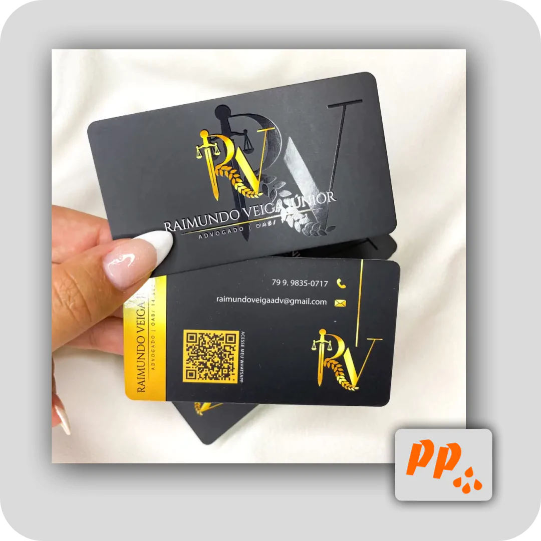 Cartão de Visita Laminação Fosca e Verniz Localizado Frente e Verso - Imagem 4